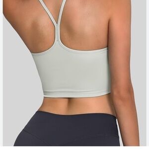 Paragon fit wear Seamless Racerback Crop workout top in sage green